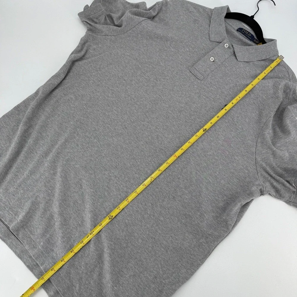 Polo Ralph Lauren Mens Size XL Shirt Short Sleeve Gray Pony Cotton Dress